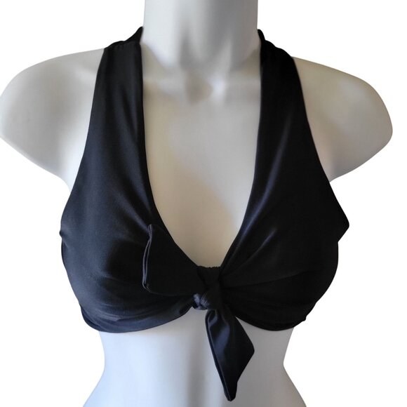 ALBION Black Cross Back Halter Bikini Top Knot - XS - Picture 2 of 10